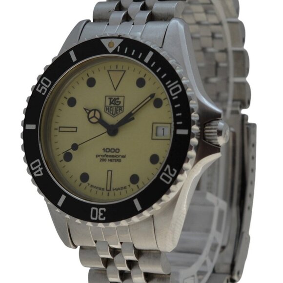Men's 37mm Tag Heuer 980.113L Luminous Dial Professional 1000 Watch Jubilee Band - Picture 2 of 11